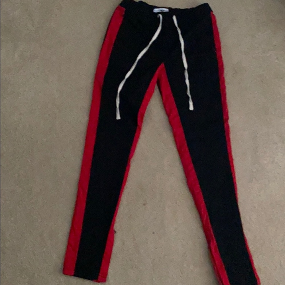 black and red fashion nova joggers